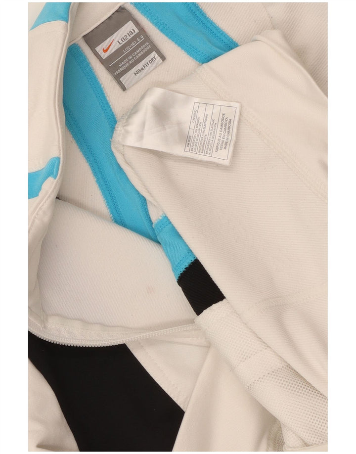 NIKE Womens Fit Dry Trainingsanzug-Oberjacke US 12/14 Large White Colourblock