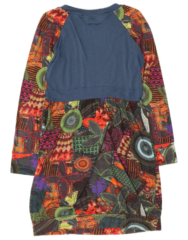 Desigual Damen Grafisches Etuikleid UK 18 XL Mehrfarbiges Blumenmuster