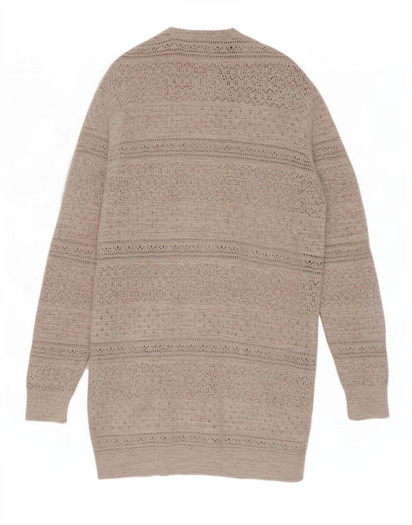 Fat Face Damen Longline Open Cardigan Pullover UK 16 Large Grau meliert