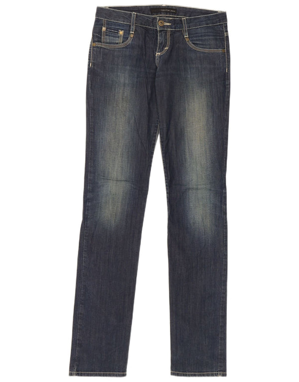 Calvin Klein Damen Slim Jeans W26 L33 Blaue Baumwolle