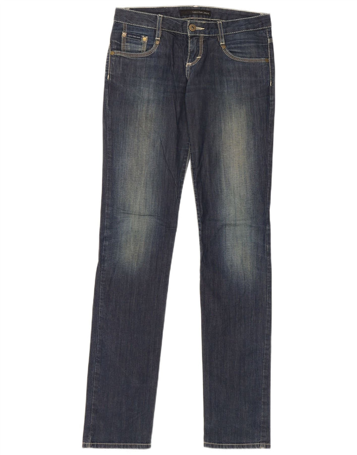 Calvin Klein Damen Slim Jeans W26 L33 Blaue Baumwolle