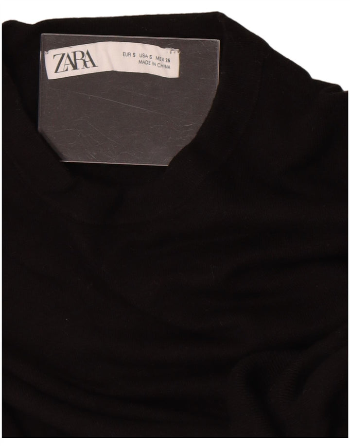 Zara Damen-Pullover mit Rundhalsausschnitt, Gr. 10, Größe S, Schwarz