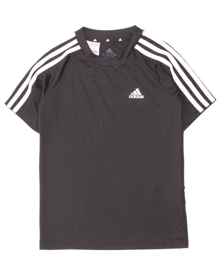 Adidas Jungen Aeroready T-Shirt Top 7–8 Jahre, schwarzes Polyester