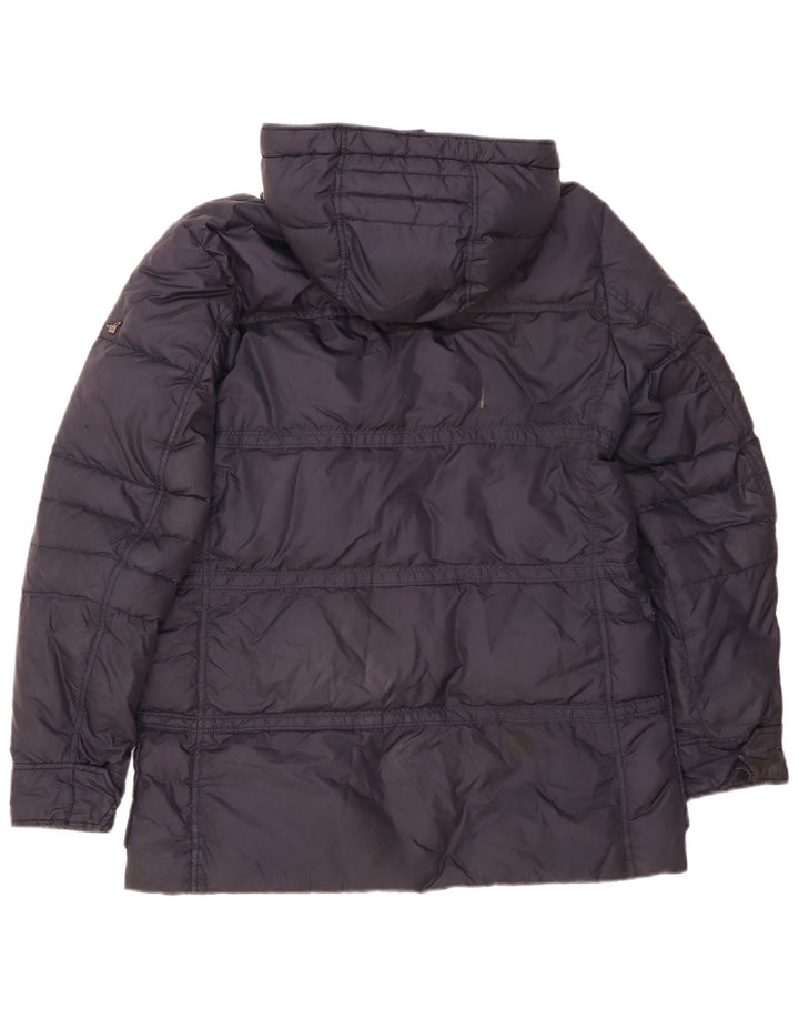 Henry Cottons wattierte Herrenjacke mit Kapuze, IT 48, Mittelmarineblau