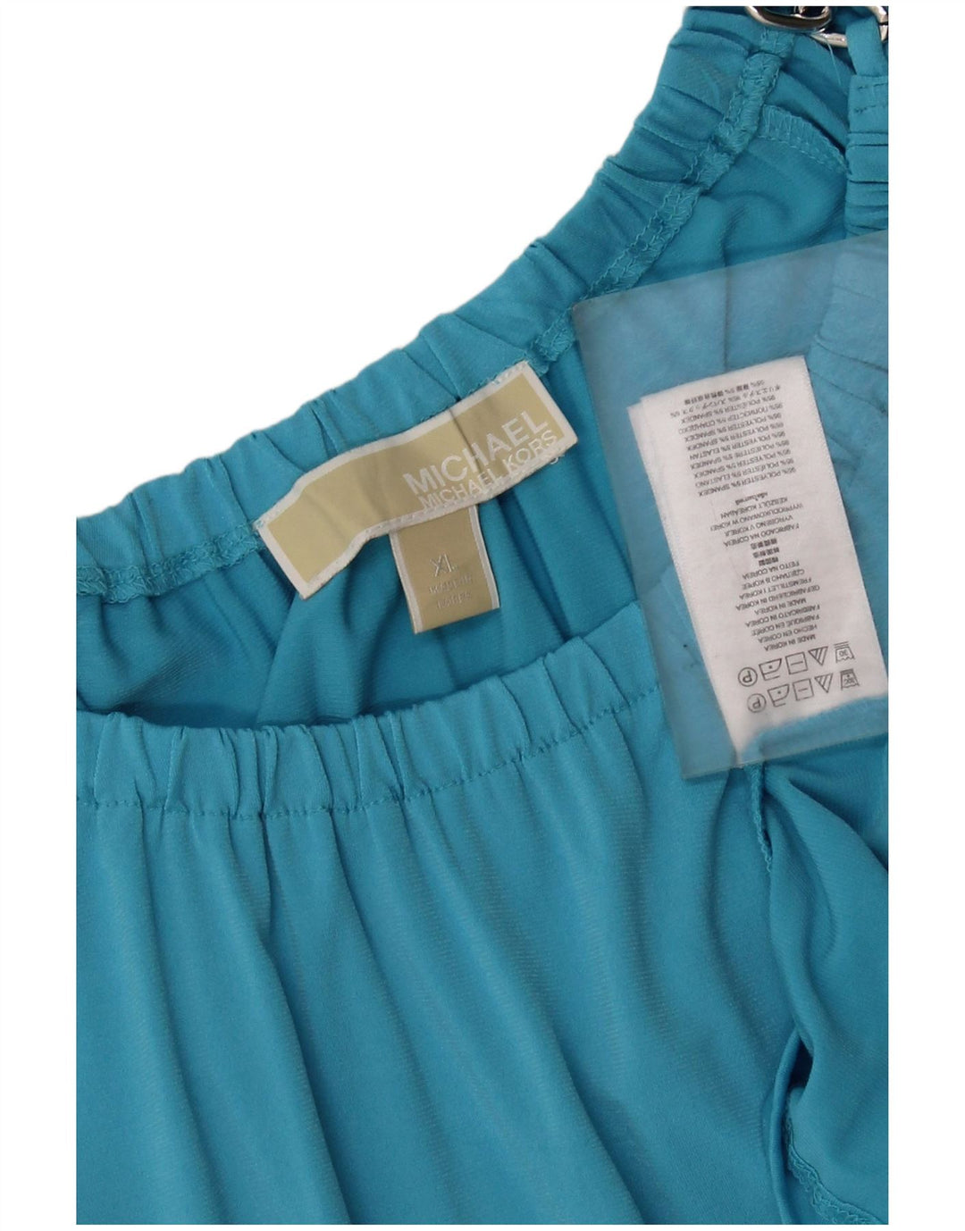 MICHAEL KORS Damen Langarm-Blusenoberteil UK 18 XL Blaues Polyester