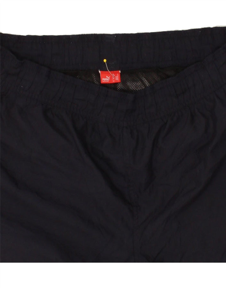 PUMA Mens Graphic Sport Shorts Large Navy Blue Polyester Vintage Puma and Second-Hand Puma from Messina Hembry 