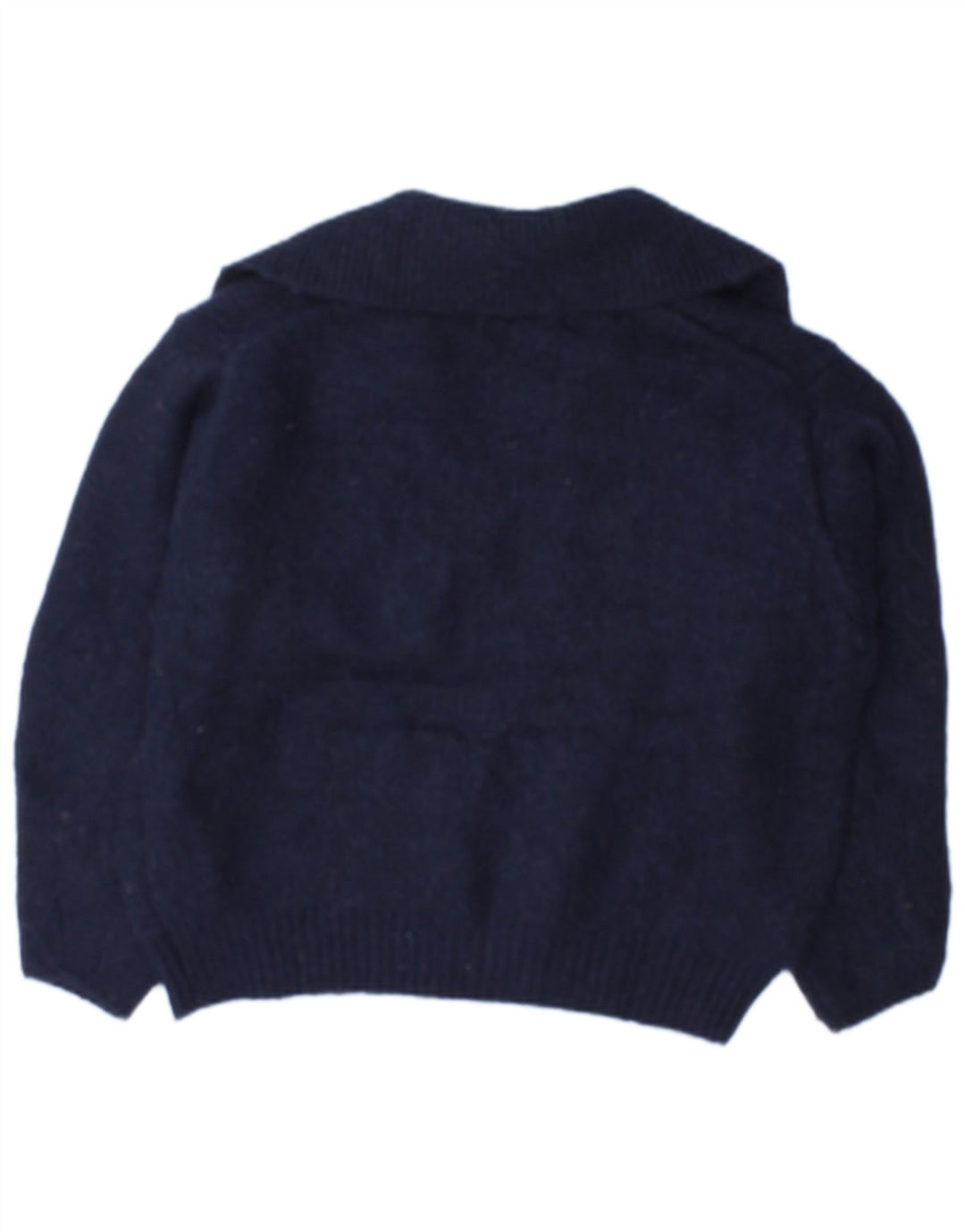 Zara Damen-Pullover mit Polokragen, Gr. 42, Größe L, Marineblau, Polyester