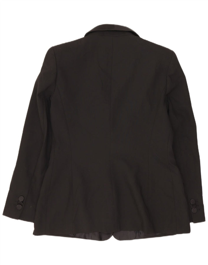 Zara Damen 1-Knopf-Blazerjacke UK 16 Large Schwarz Polyester Klassisch