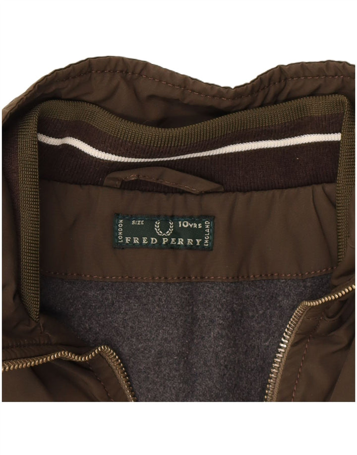 Fred Perry Bomberjacke für Jungen, 9–10 Jahre, Khaki, Baumwolle