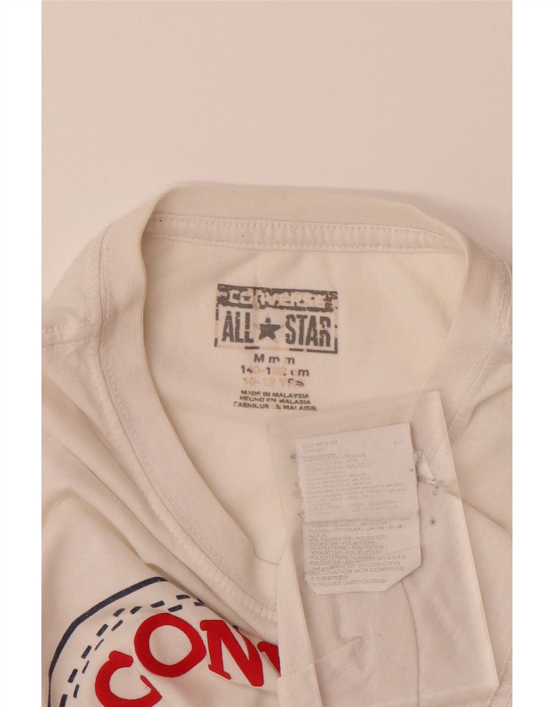 CONVERSE Grafik-T-Shirt für Jungen, 10–11 Jahre, mittelweiße Baumwolle
