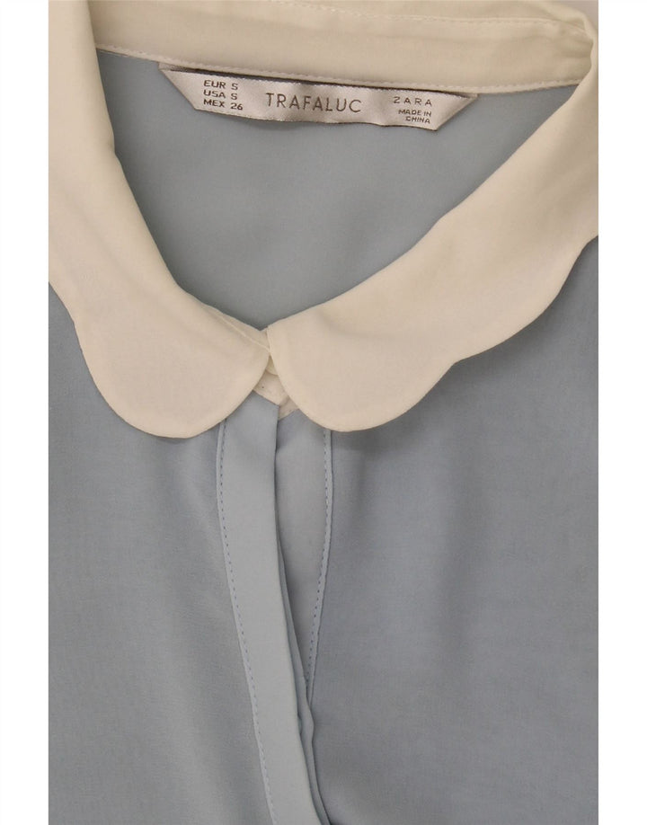 Zara Damen-Hemdbluse, UK 10, Small, Blau, Farbblock