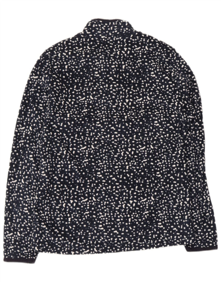 Marks & Spencer Damen Fleecejacke UK 12 Medium Navy Blue Spotted