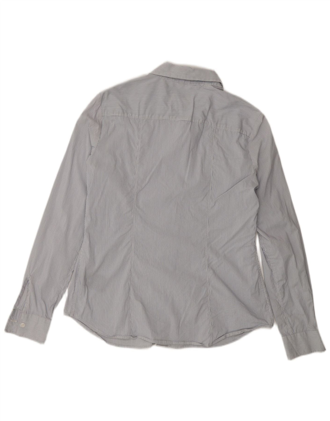 G-Star Damen-Hemd UK 14 aus mittelblauer Nadelstreifen-Baumwolle