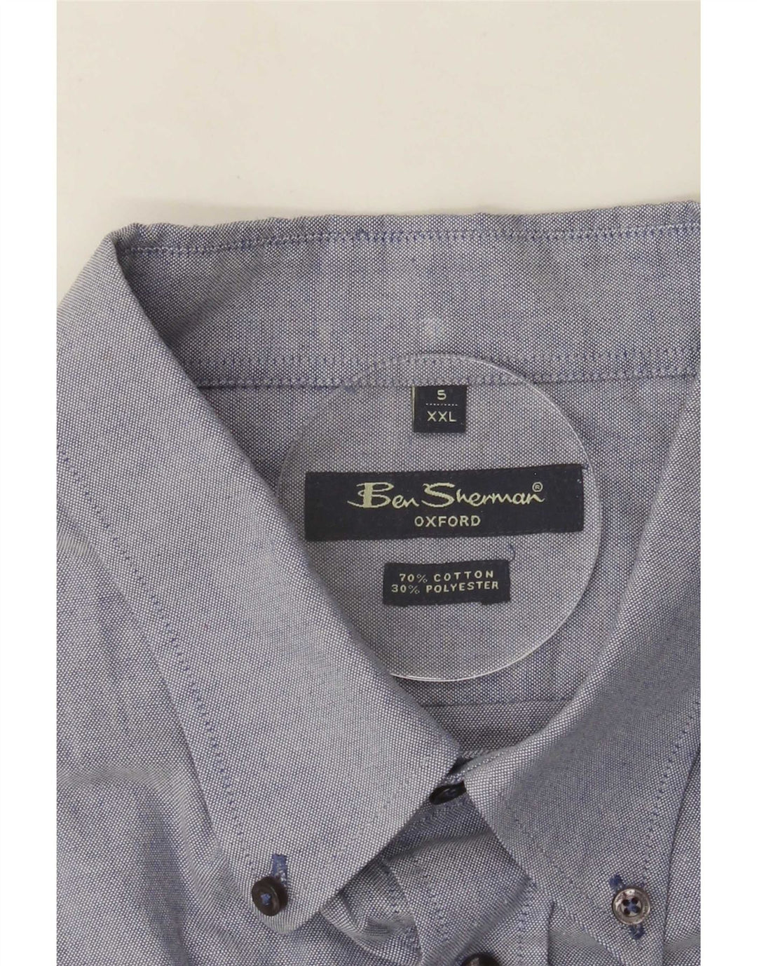 Ben Sherman Herren Oxford-Hemd 2XL Blaue Baumwolle