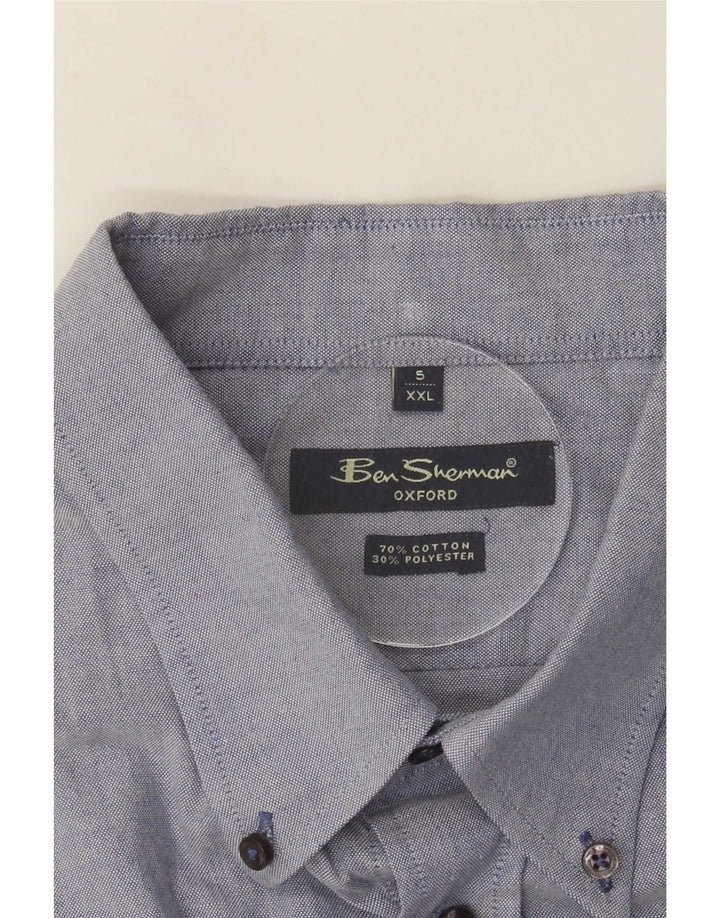 Ben Sherman Herren Oxford-Hemd 2XL Blaue Baumwolle