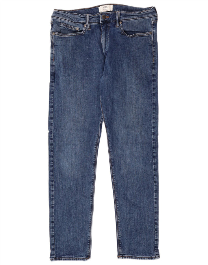 MARKS & SPENCER Slim-Jeans für Herren, W32, L29, Blau, Baumwolle, klassisch