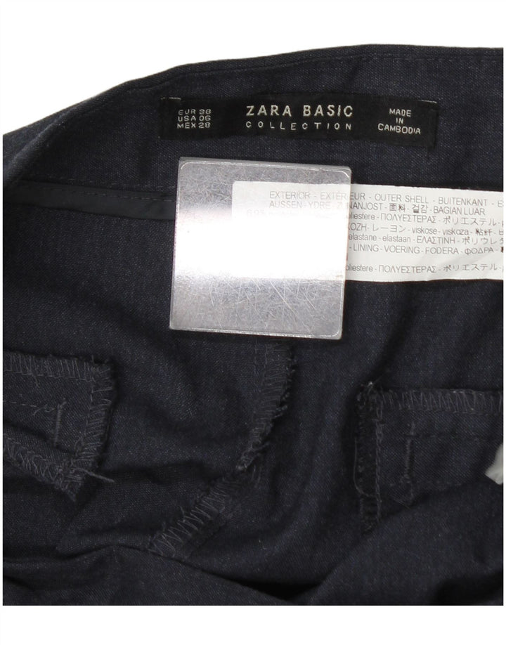 Zara Slim Anzughose für Damen, EU 38, Größe S, W28, L28, Marineblau, Polyester