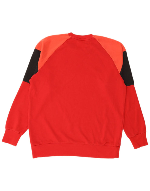 ADIDAS Herren Sweatshirt Pullover XL Rot Colourblock Baumwolle
