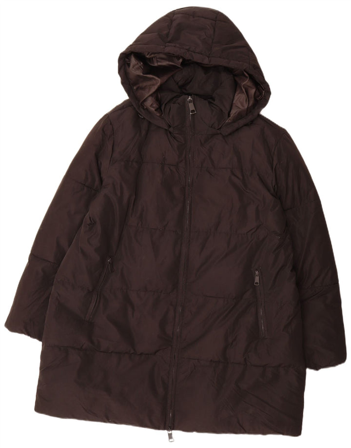 Zara Herren-Mantel mit Kapuze, übergroß, gepolstert, UK 14, Mittelschwarz, Polyester