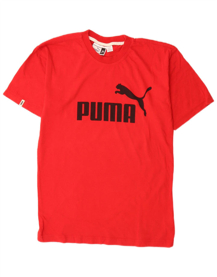 Puma Herren Grafik T-Shirt Top XS Rot Baumwolle