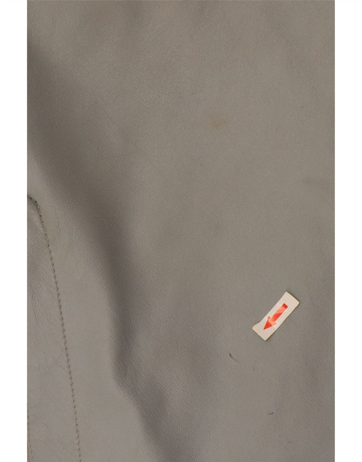 Vintage Damen Lederrock W36 XL Graues Leder