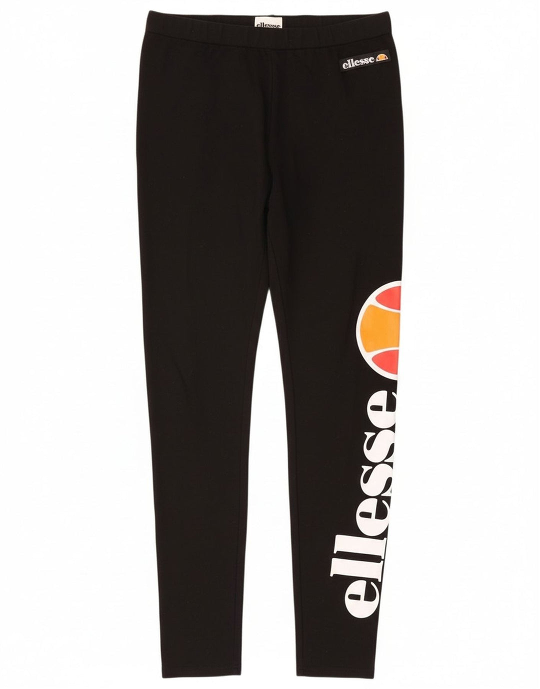 Ellesse Womens Graphic Leggings UK 12 Mittelschwarze Baumwolle