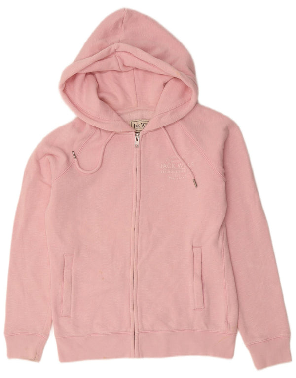 Jack Wills Damen-Kapuzenpullover mit Reißverschluss, UK 12, mittelrosa, Baumwolle
