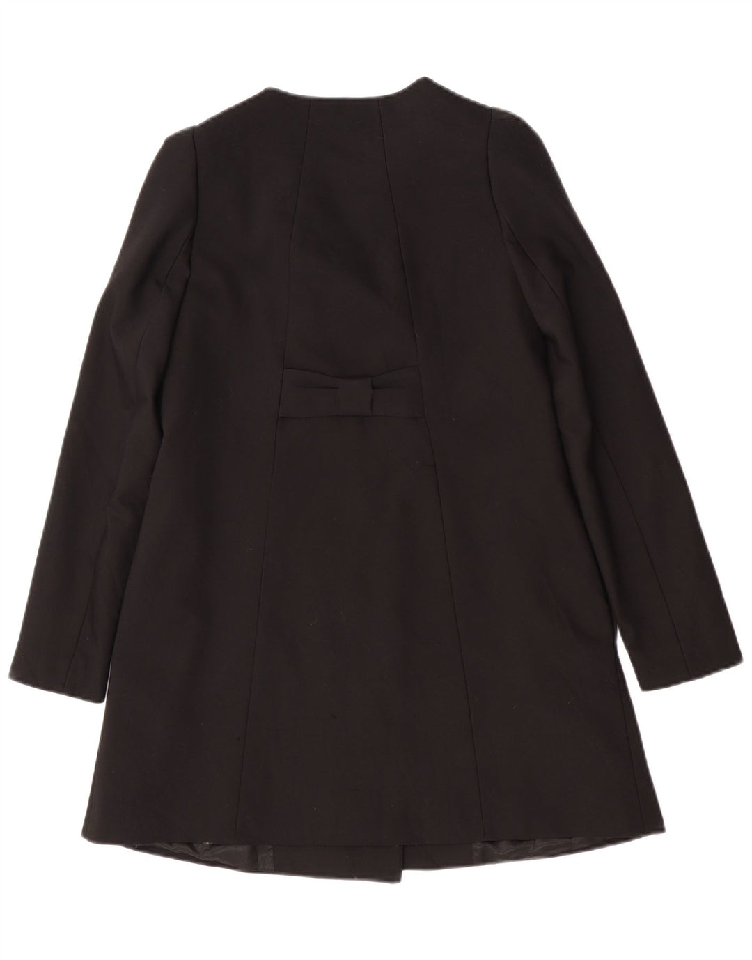 Zara Damen Zweireihiger Mantel UK 6 XS Schwarz Polyester