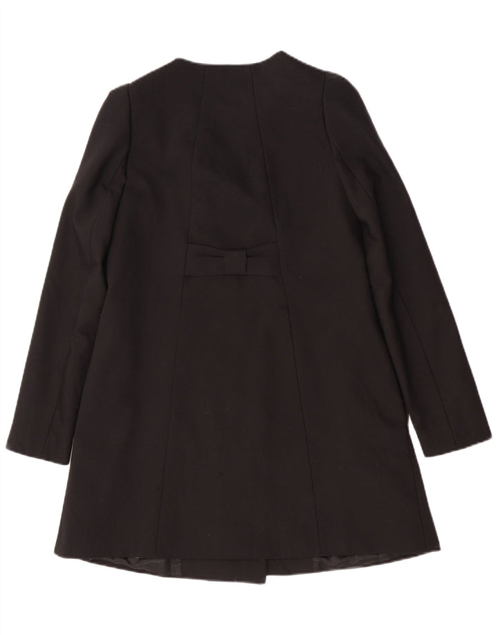 Zara Damen Zweireihiger Mantel UK 6 XS Schwarz Polyester