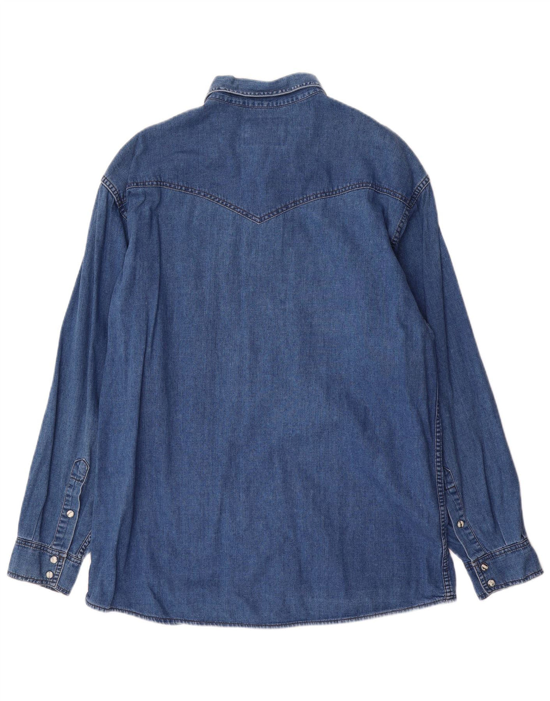 Wrangler Herren Western-Jeanshemd XL, blaue Baumwolle