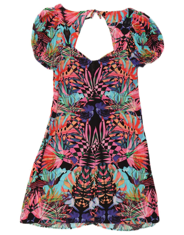 Desigual Womens Graphic A-Line Dress UK 8 Small Multicoloured Floral