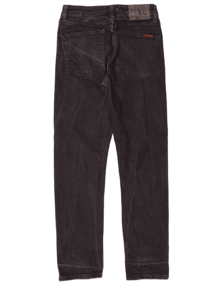 SUPERDRY Herren Straight Jeans W30 L30 Schwarze Baumwolle