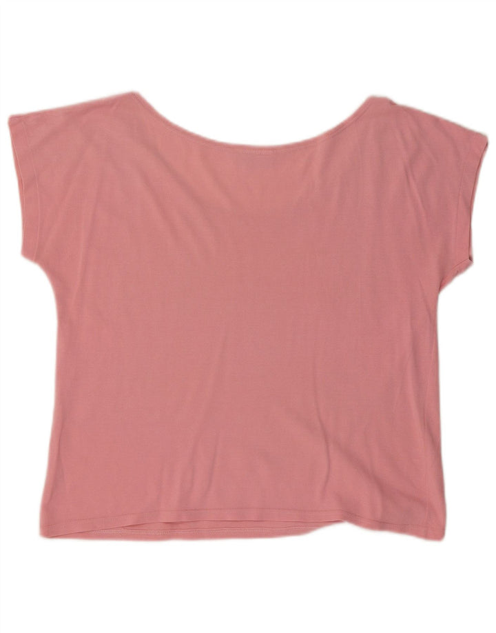 LACOSTE Damen Crop T-Shirt Top UK 16 Large Pink