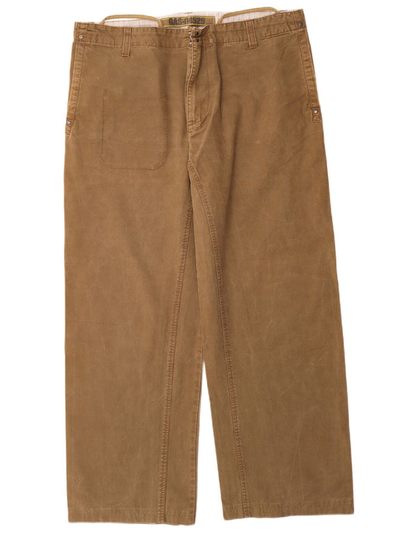Gas Damen Gerade Chinohose 2XL W38 L30 Beige Baumwolle