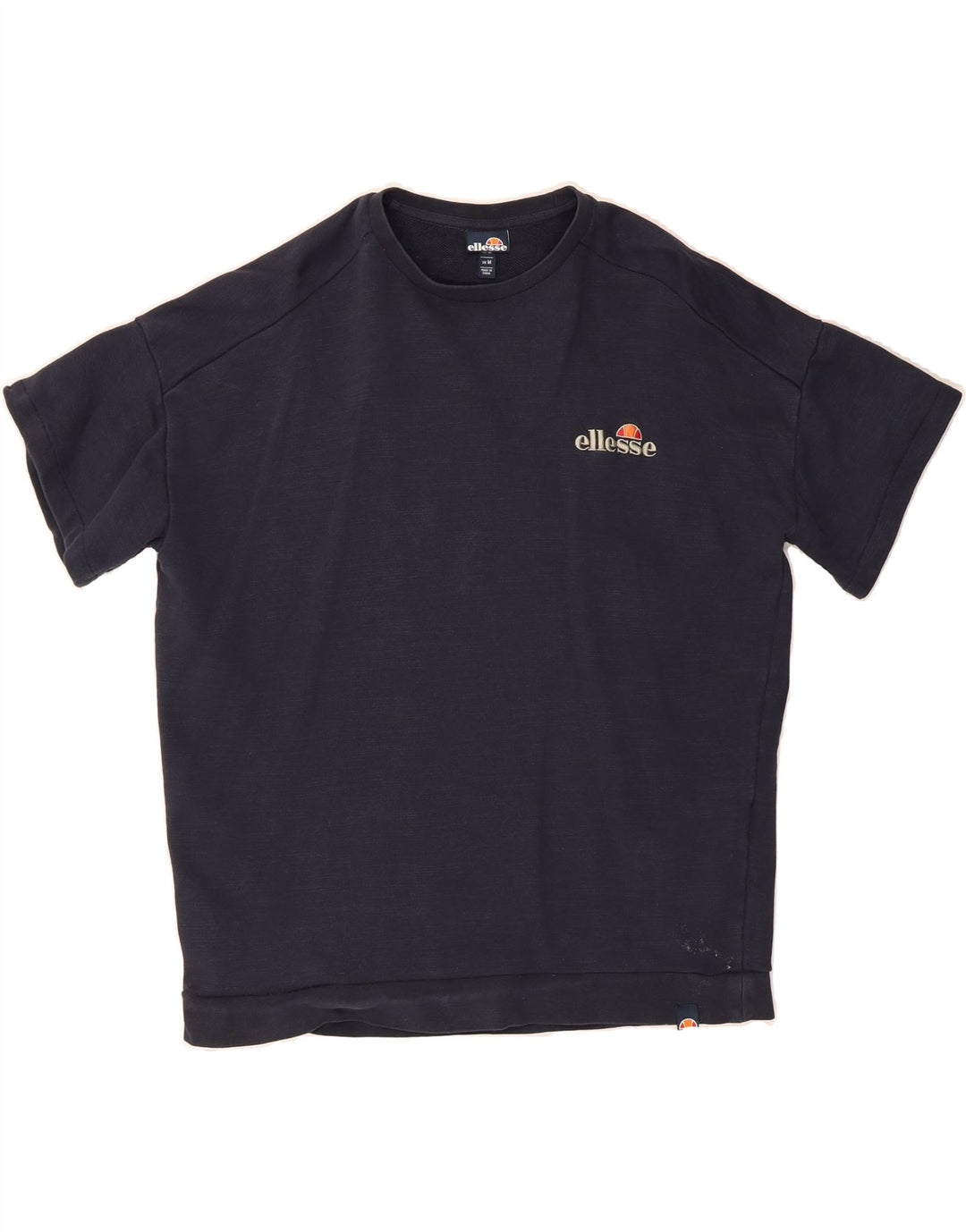 ELLESSE Mens Short Sleeve Sweatshirt Jumper Medium Navy Blue Cotton Vintage Ellesse and Second-Hand Ellesse from Messina Hembry 
