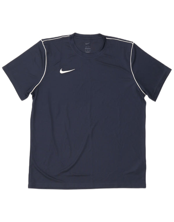 Nike Herren Dri Fit Slim Fit T-Shirt Top XL Marineblau Polyester