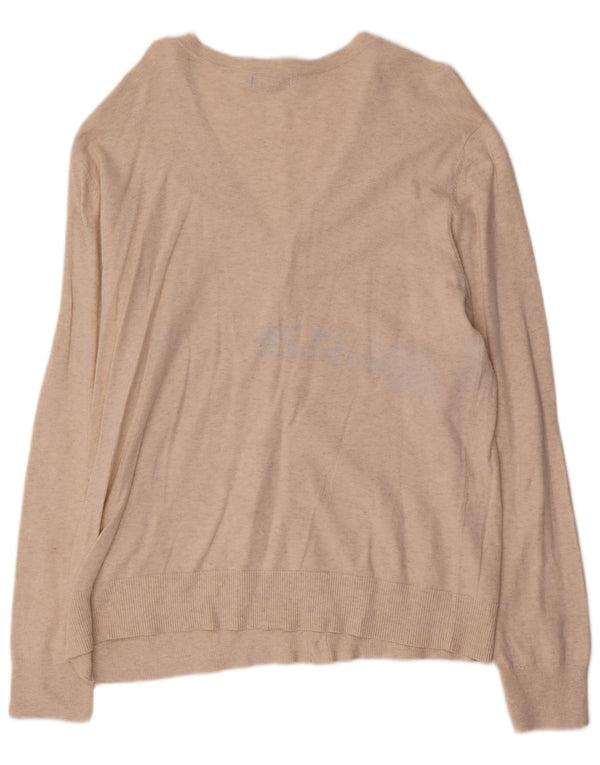Gap Damen Strickjacke UK 18 XL Beige Baumwolle