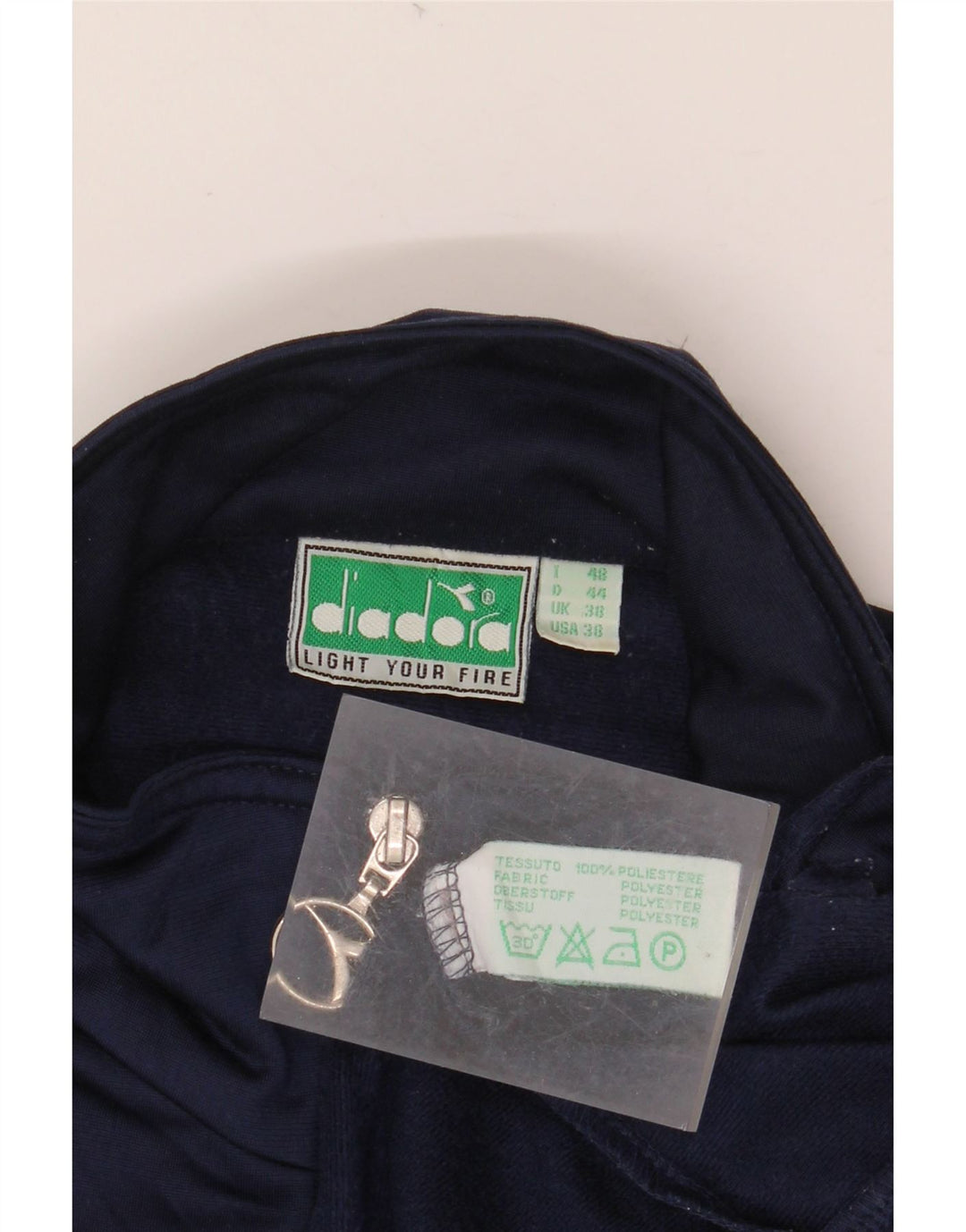 DIADORA Herren-Trainingsanzugoberteil, UK-Größe 38, mittleres Marineblau, Farbblock