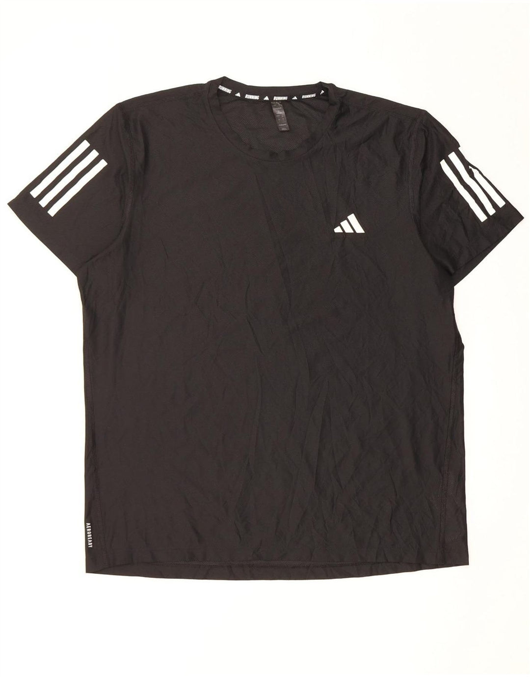 Adidas Herren Lauf-T-Shirt Top Large Schwarz Polyester