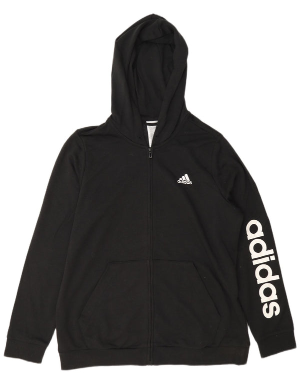 Adidas Herren Graphic Zip Hoodie Pullover Große schwarze Baumwolle