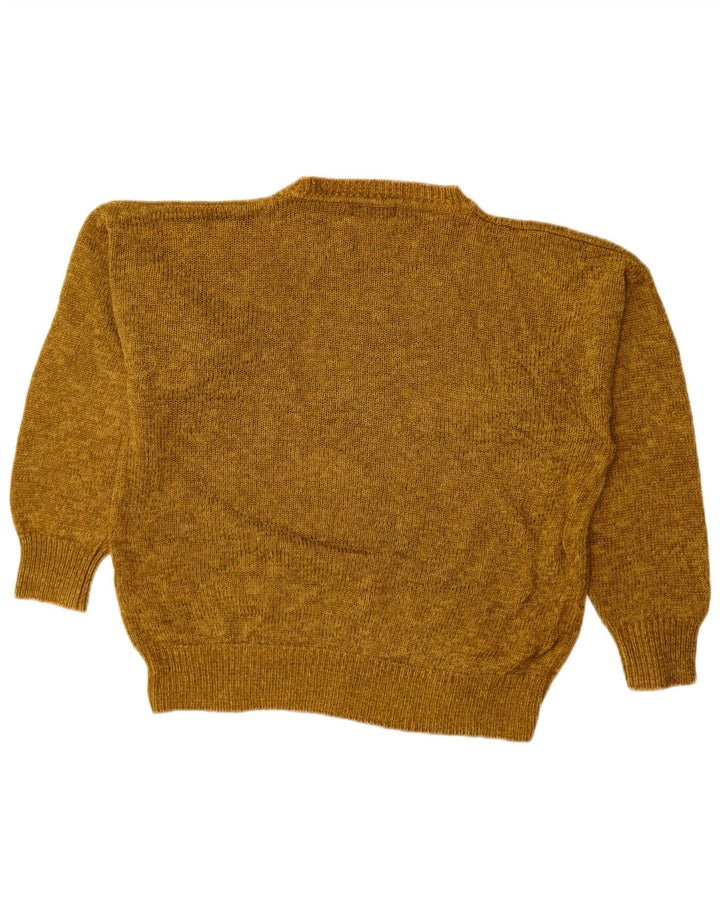 VINTAGE Damen Pullover mit Rundhalsausschnitt, UK 14, Medium Khaki Argyle/Diamant