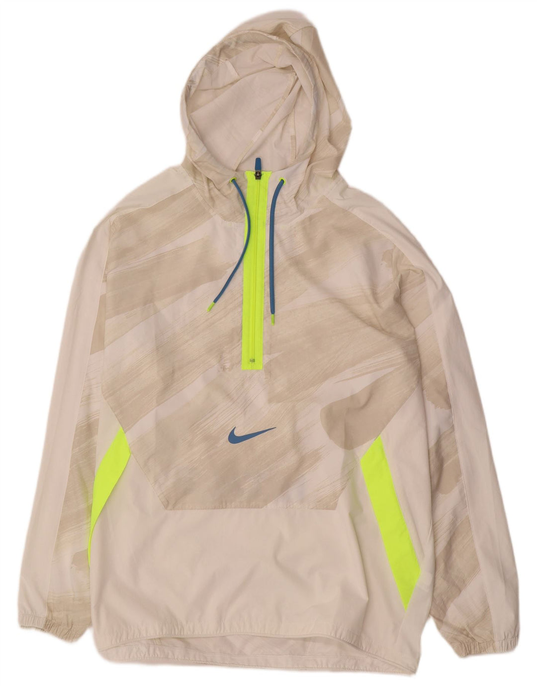 Nike Herren Dri Fit Pullover Regenjacke UK 40 Large Weiß Colourblock