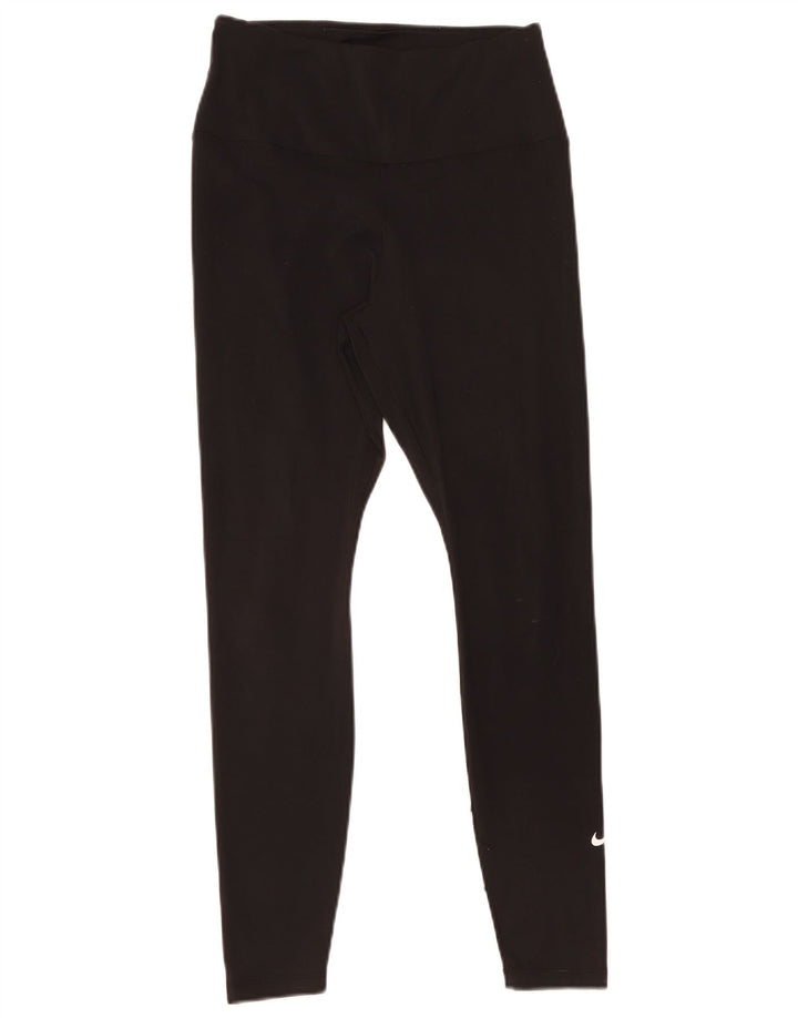Nike Damen Dri Fit Leggings UK 12 Medium Schwarz Polyester