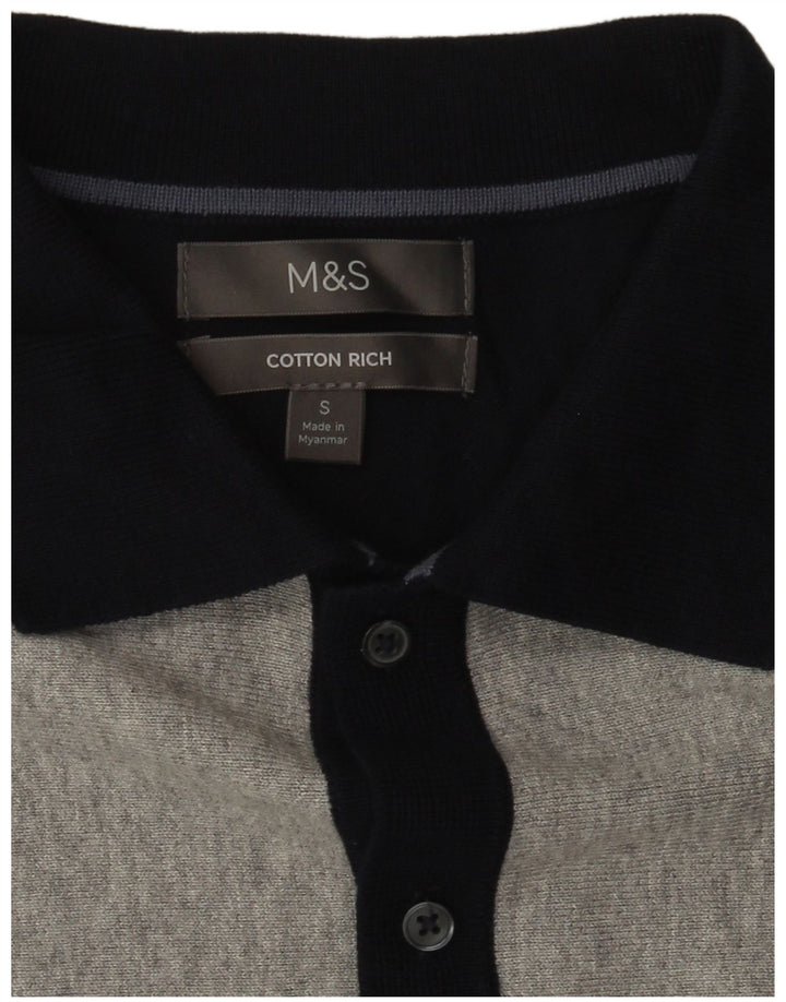 Marks & Spencer Herren-Pullover mit Rollkragen, Größe S, Marineblau, Farbblock
