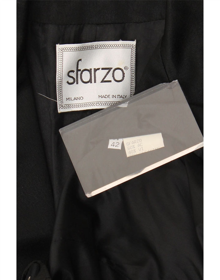 Sfarzo Damen 1-Knopf-Blazerjacke IT 42 Mittelschwarzes Blumenacryl