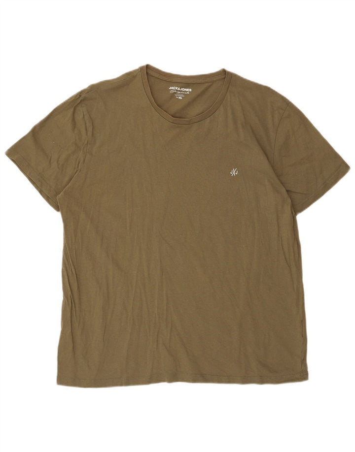 Jack & Jones Herren T-Shirt Top XL Khaki Baumwolle