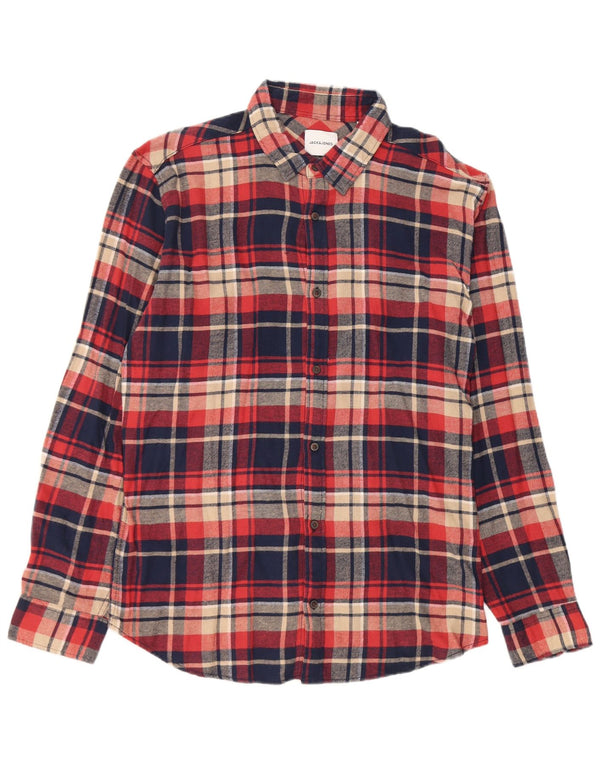 Jack & Jones Herren-Flanellhemd XL, marineblau, kariert, Baumwolle