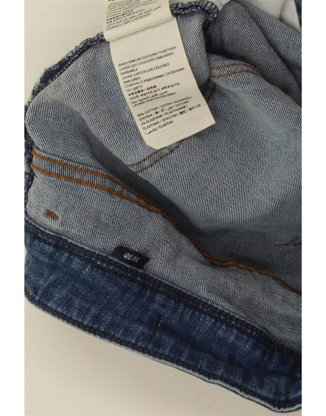 SUPERDRY Damen Jeansshorts W30 mittelblaue Baumwolle