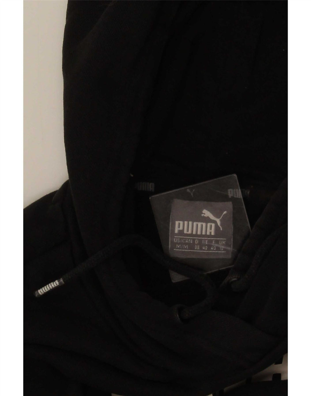 Puma Damen Graphic Hoodie Pullover UK 12 Medium Schwarz