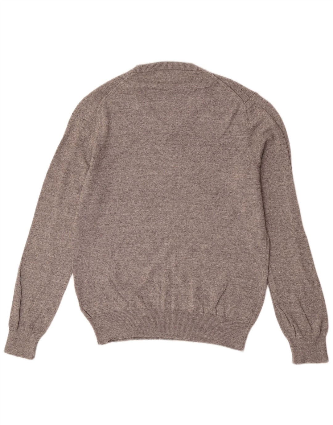 Marks & Spencer Herren-Pullover mit V-Ausschnitt, groß, aus grauer Baumwolle